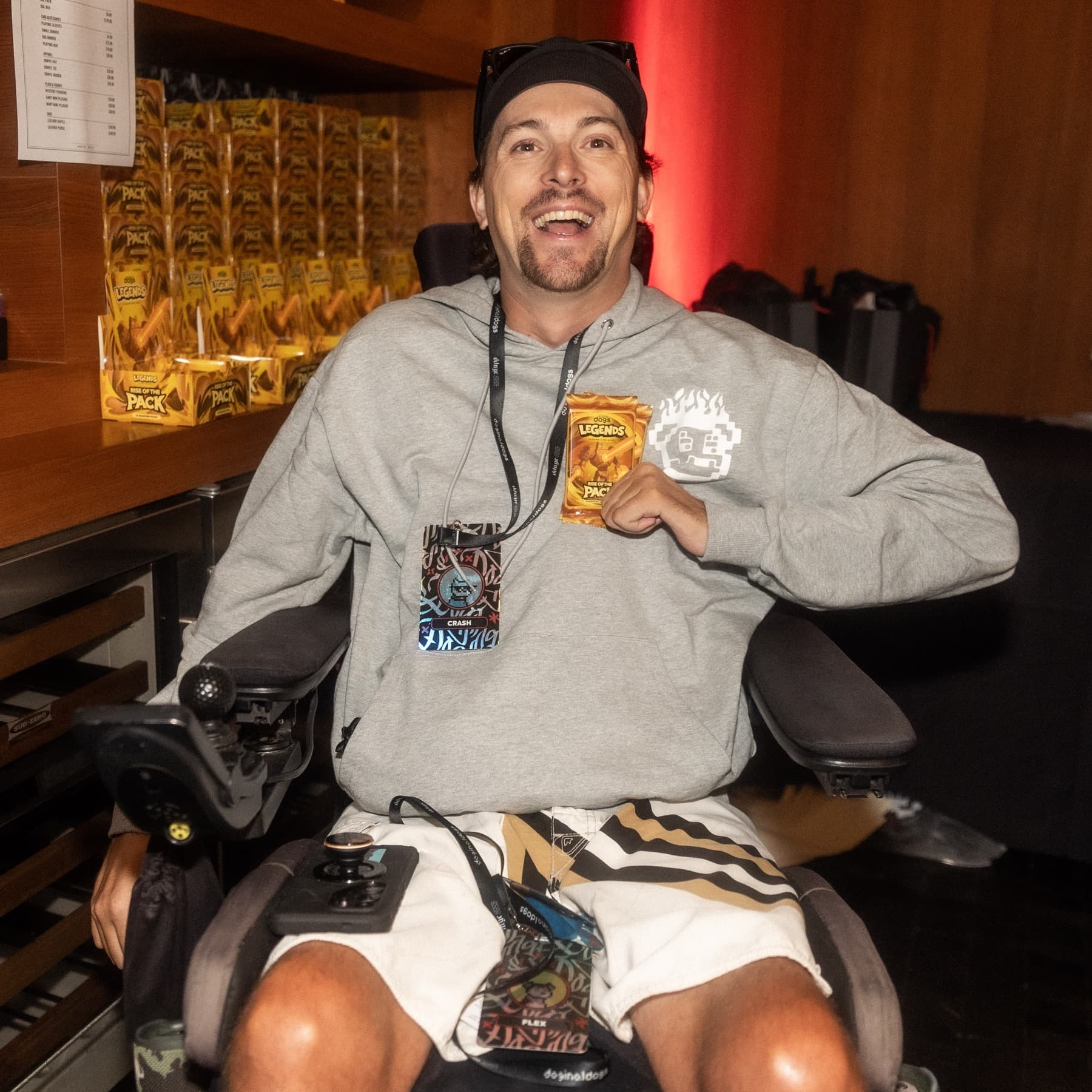 Brandon Simmons (Crash / CrashMetaX) at the DDNYC 2026 merch shop in New York